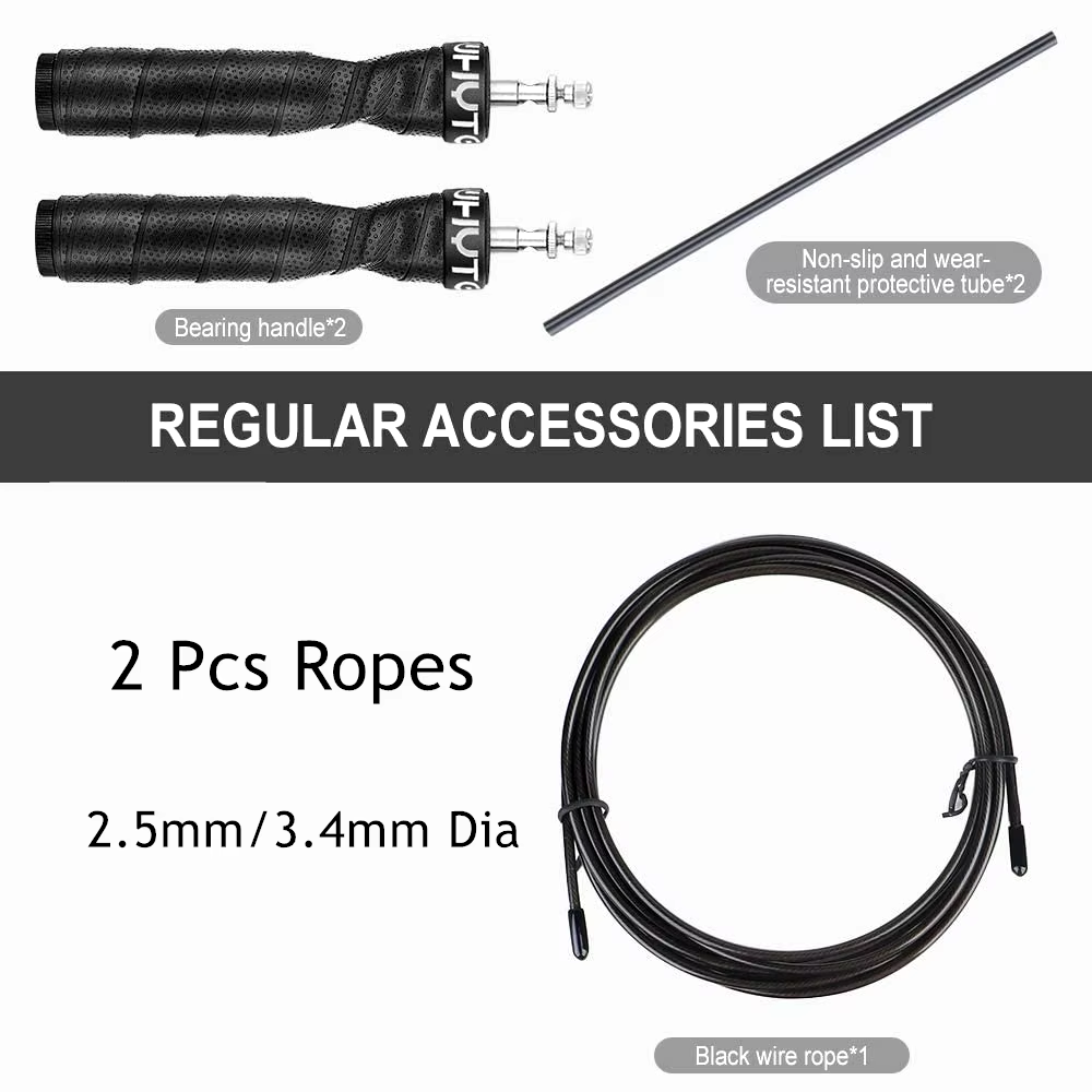 Weighted Jump Rope Skipping Rope Tangle-Free Speed Rope with Ball Bearings for Exercise Fitness Adjustable Rapid Speed Jump Rope